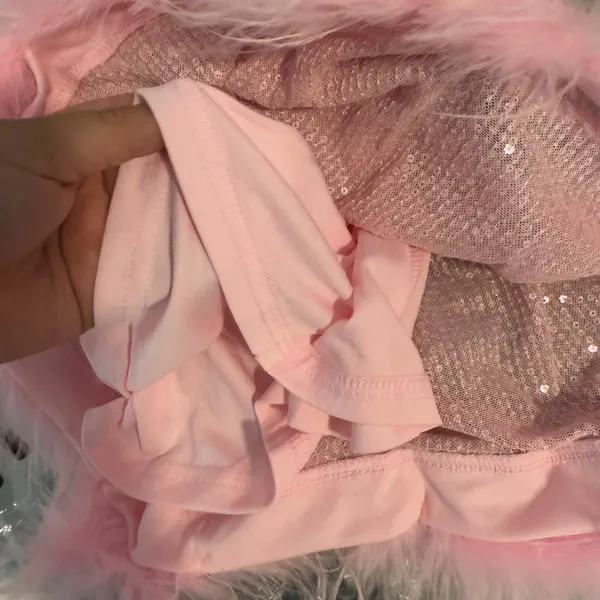 Lulus Popular Invite Pink Sequin Mesh Feather Mini Dress, XS 2209336 - Image 7