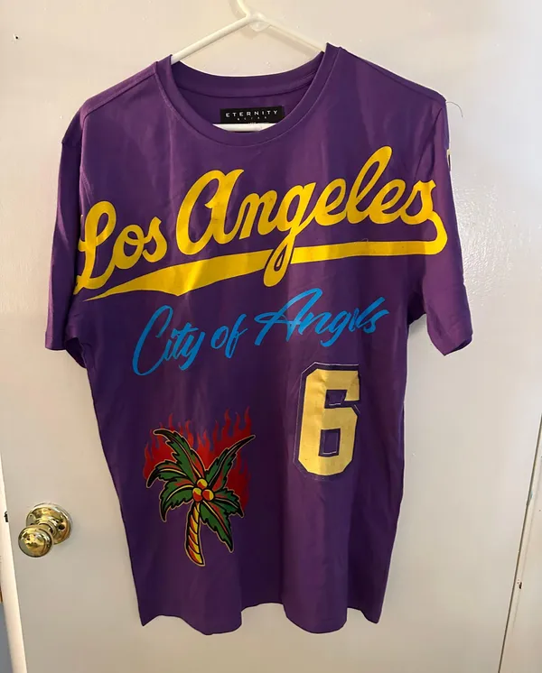 Random Basketball Tee Purple Size M - Image 2