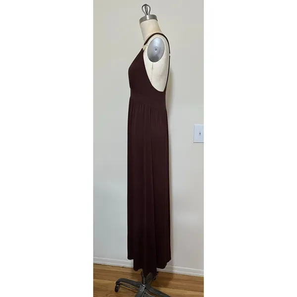 NWT Y2K M Forever 21 Brown Maxi Dress Empire Boho Coastal Cowgirl Minimalist - Image 4