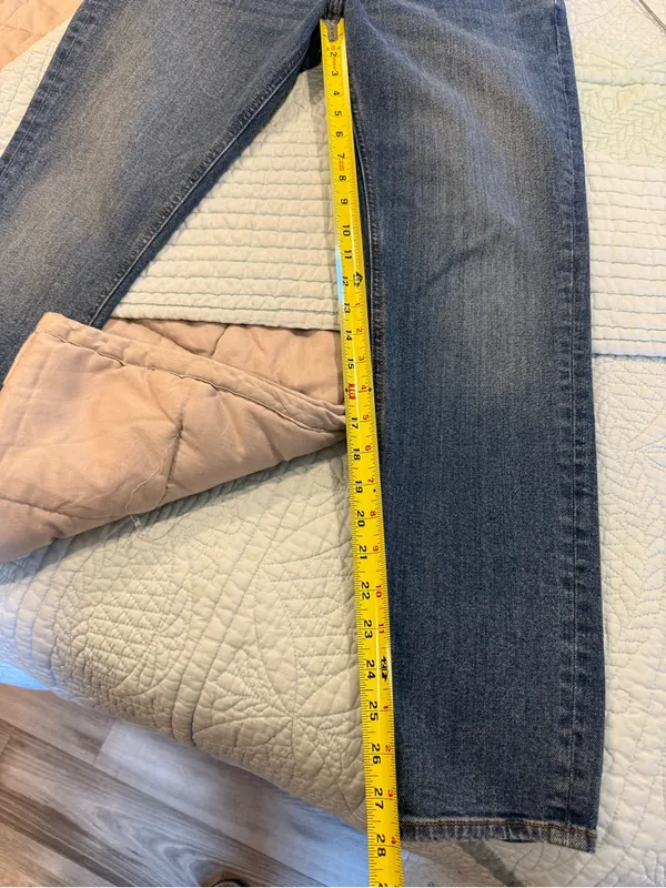 Quince Organic Cotton Slim Straight Jeans 30x30 Mid Rise Stretch Blue - Image 7