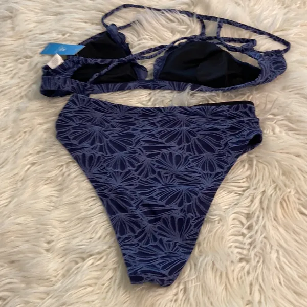 CUPSHE Blue Floral Women's Bikini Set size S brand new see all photos - Image 5