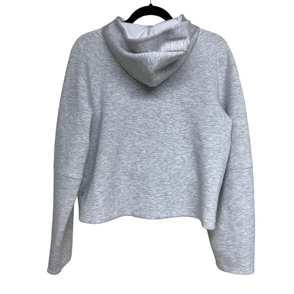 Lululemon Airwrap Modal Pullover Hoodie Heathered Core‎ Ultra Light Grey Size 6 - Image 3