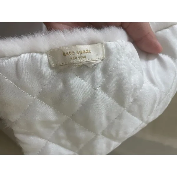 Kate Spade White Long Stole Fur Wrap - Image 4