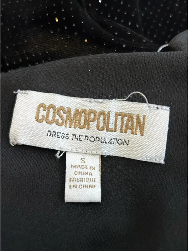 Cosmopolitan‎ Dress the Population Black Sequin Sparkle Mini Dress Size Small - Image 5