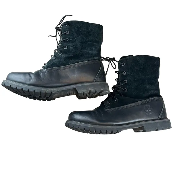 Timberland Womens Combat Boots Black Leather‎ Suede Waterproof 8661A Gorpcore 9 - Image 5