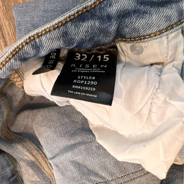 Risen Los Angeles Jeans Size 15/32 Blue Denim High Rise Distressed Jeans #247 - Image 11