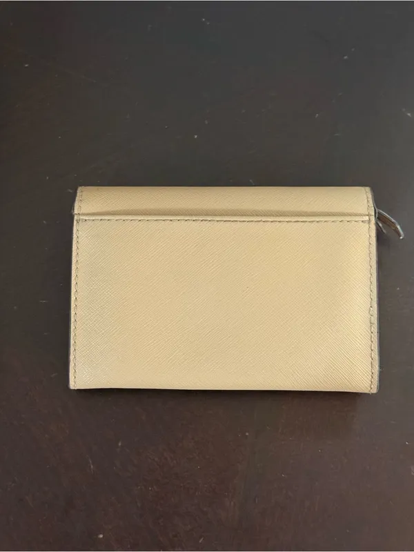 Michael Kors Tan Saffiano Leather Compact Wallet with Gold Logo - Image 5