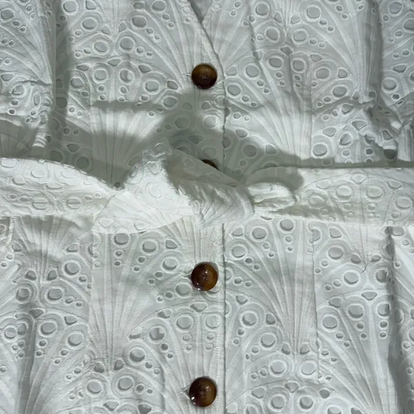 Andie The Navarino Dress Button Front Eyelet‎ White size Small NWT - Image 6