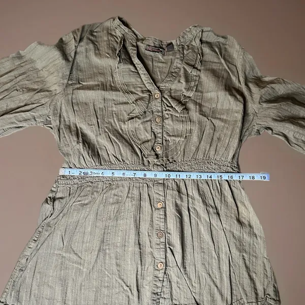 JW Woman Olive Green Ruffled Blouse - Image 5
