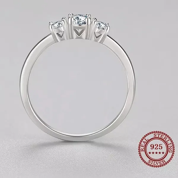 Sterling Silver SIZE 8 925  Sparkling Zircon Stackable Ring - Image 4