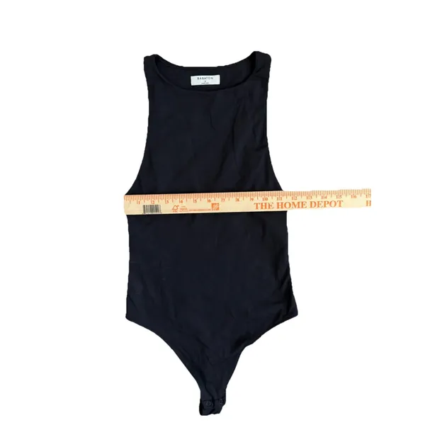 Aritzia‎ Babaton Women's Small Bodysuit Black Stretch Comfort Thong Halter Side - Image 13