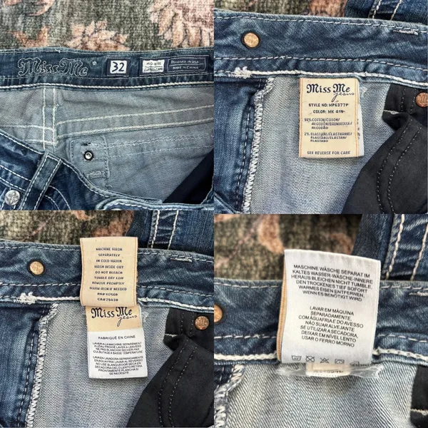 Vintage Miss Me Denim Capri Jeans 32 Angel Wing Embroidered Pockets Y2K Mcbling - Image 6