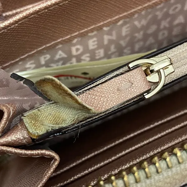 Kate Spade Leather Rose Gold Accordion Wallet - Image 8