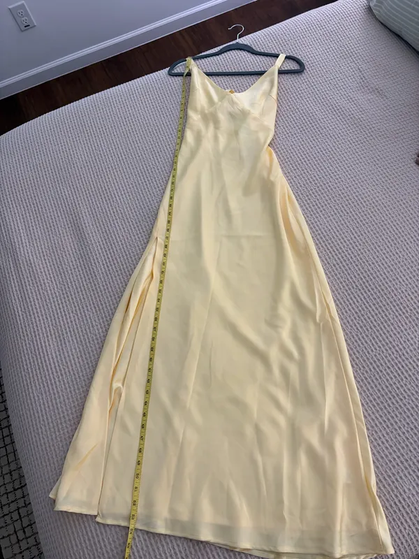 Show Me Your Mumu Anderson Maxi Dress Pale Yellow Luxe Satin - Image 6