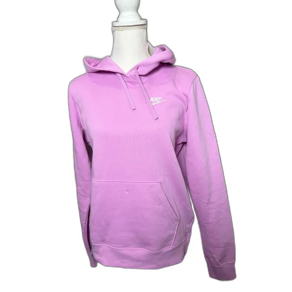 Nike Sportswear Club Pink Fleece Women's Pullover Hoodie Size Medium NWT - Image 5