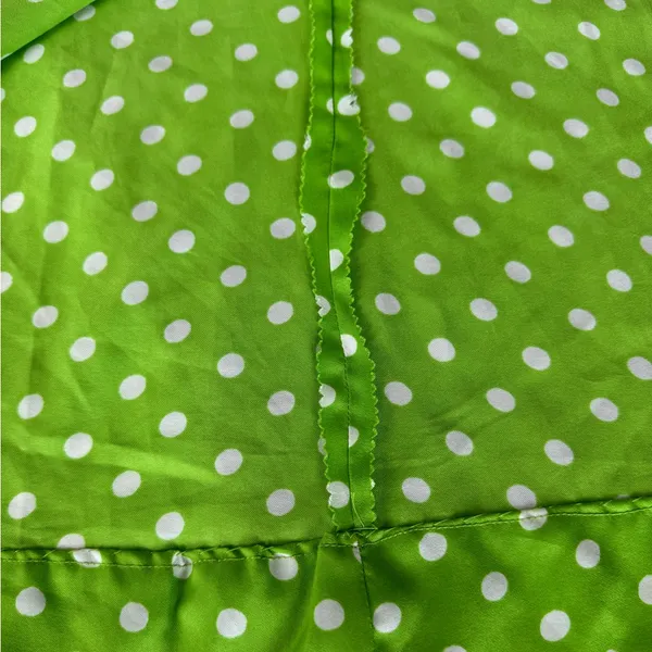 Vintage 1960s Handmade Lime Green White Polka Dot Column Maxi Dress and Scarf - Image 14