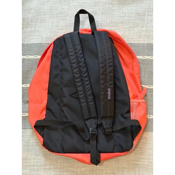 Jansport Coral and Black Backpack Excellent Used Condition - Image 3