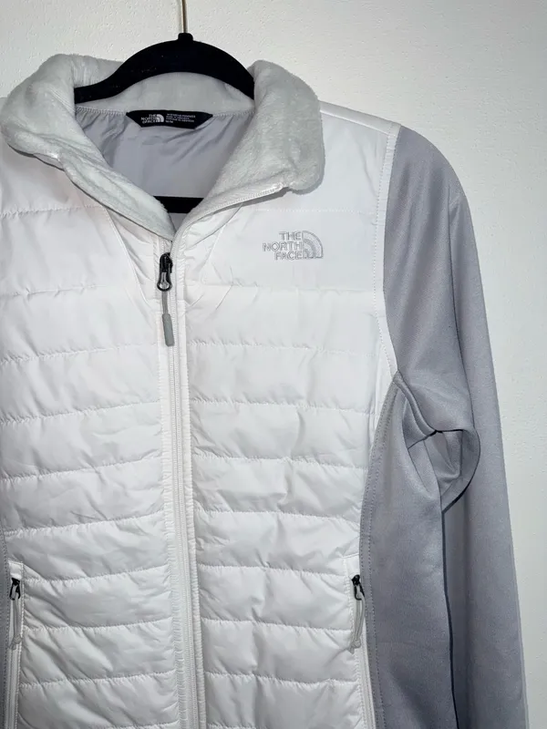 The North Face Mashup Insulated Jacket White Gray Full Zip Puffer - Image 3