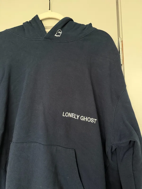 Lonely Ghost Navy Blue Pullover Hoodie - XL - Image 3