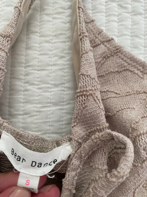 Beige halter lace tank top Tan - Image 4
