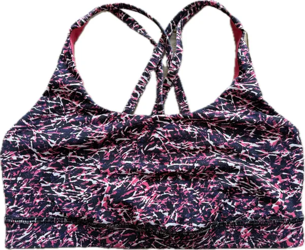 Lululemon‎ Energy Bra Top Exhale Boom Juice Pink Size 8 Strappy Stretch Cropped - Image 2