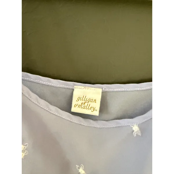 Gilligan & O'Malley Vintage Lavender Sheer Floral Embroidered Chemise Nightgown‎ - Image 7