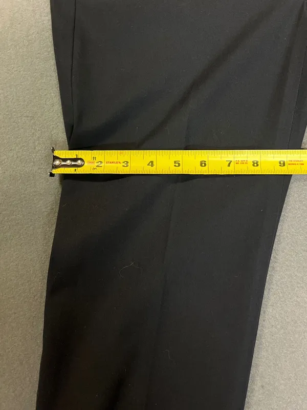 Theory Women's Black Cotton Blend Slim Straight Dress Pants Size 8 - Image 10