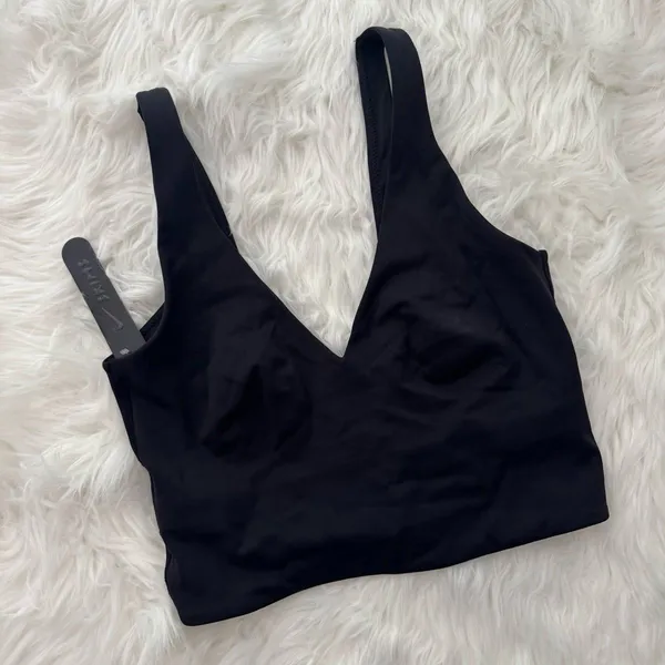 Nike Skims Matte V-Neck Longline Bra Obsidian Size XS - Image 4