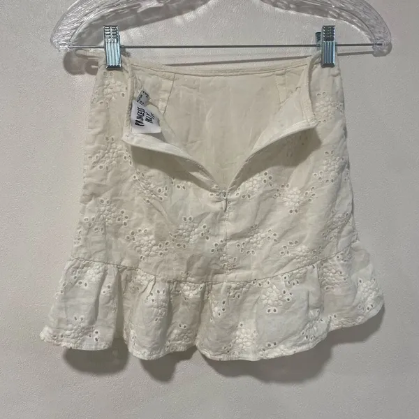 Princess Polly White Eyelet Ruffle Wrap Mini Skirt | Size 0 - Image 6
