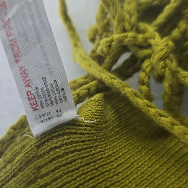 Free People -363‎ Intimately Citron Tie Back Crochet Knit Crop Top Size M - Image 8