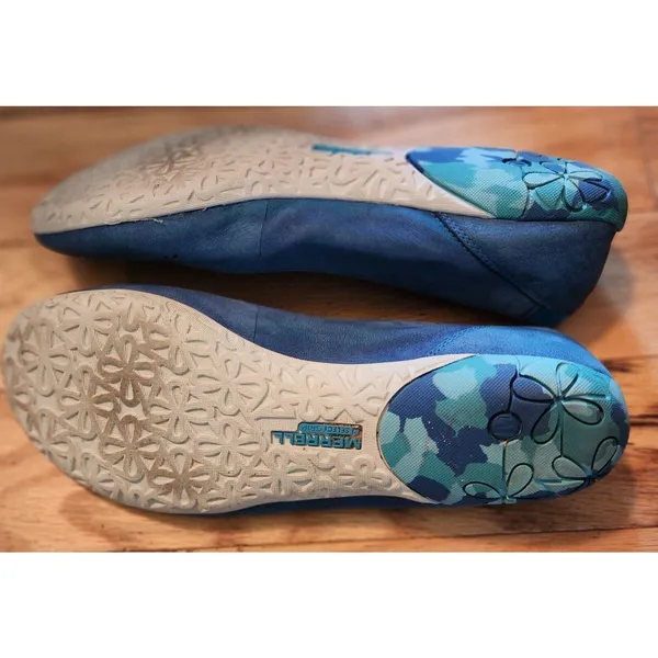 Merrell Tahoe Ballet Flats Leather Comfort‎ Shoes Blue Laser Cutout 9.5 - Image 6