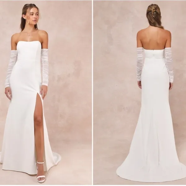 LULUS Bridal Wedding Sophisticated Elegant Corset Off the Shoulder Mermaid Gown - Image 5
