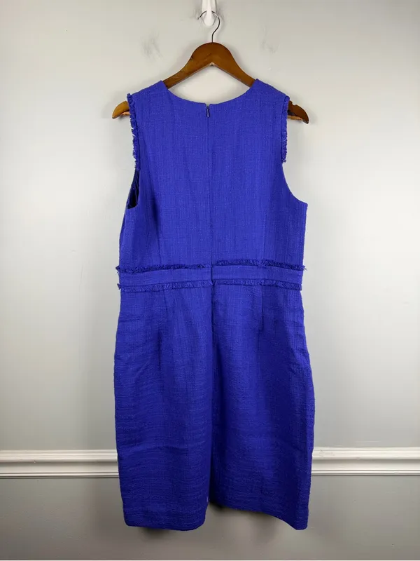 New J. Crew Sheath dress in tweed in Baltik blue size 16 - Image 9