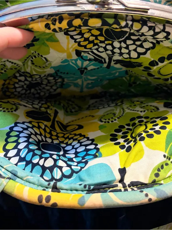 Vera Bradley Quilted Floral Dome Tote Bag in Yellow, Blue & Green - Image 9