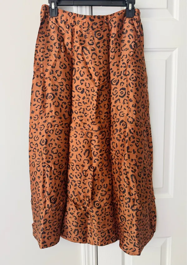 Farm Rio Satin Slip A-Line Midi Skirt, Size M - Image 5