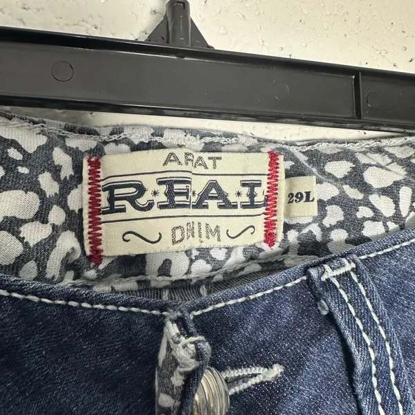 Ariat REAL Denim Womens 29L Dark Wash Embroidered Bootcut Jeans Mid Rise Blue - Image 3