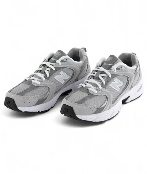 New Balance Woman's Grey and White Athletic Sneakers - Image 2