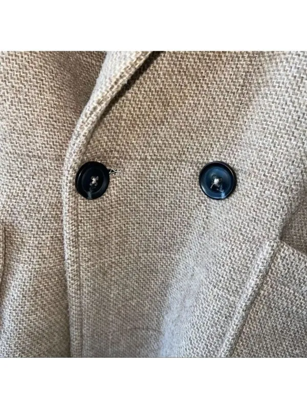 Zara Light Brown Pea Coat Formal Jacket With Buttons Size 13-14 - Image 4