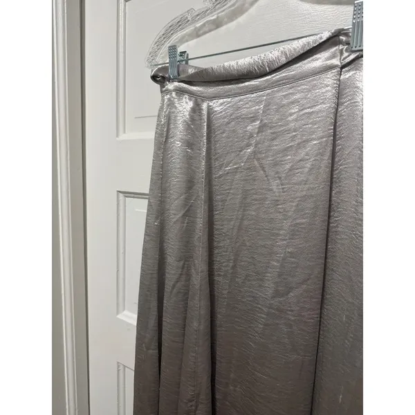 re:named Silver Metallic High Slit Maxi Wrap Skirt Small Evening Party size sm - Image 5