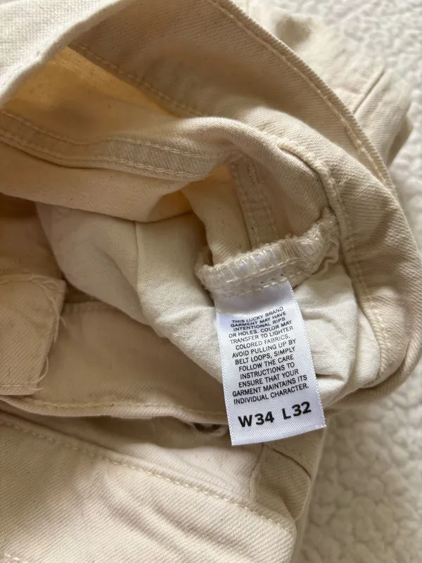 Lucky Brand Off-white athletic slim Denim Jeans Size 34x32 #coastalgrandma #denim - Image 7