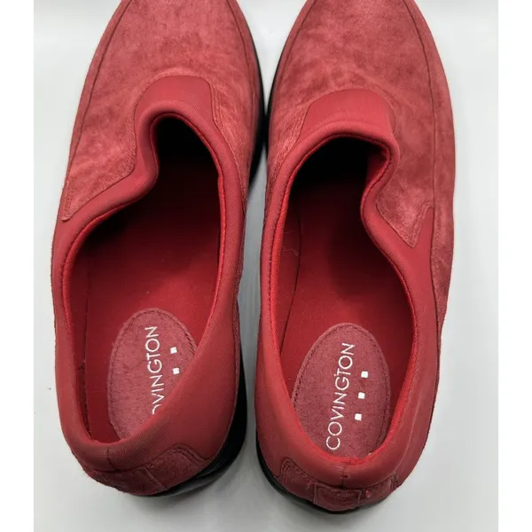 Covington Womens Size 7M Red Suede Leather Slip On Shoes Pre Owned‎ - Image 5