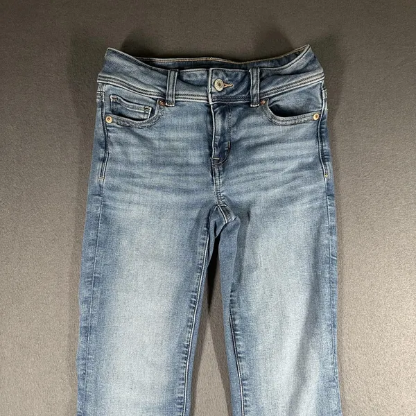 American Eagle Kick Boot Jeans Womens 000 Short Blue Wash Next Level Stretch - Image 3