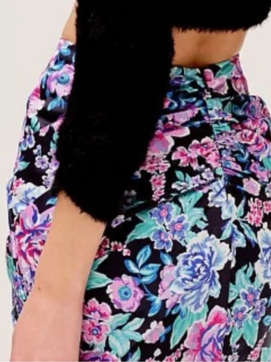 For Love & Lemons Women's Morgan Floral Printed Ruched Mini‎ Skirt Size Small - Image 4