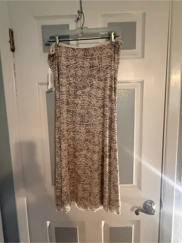 AFRM Strapless Mesh Midi Dress Tan Size M - Image 3