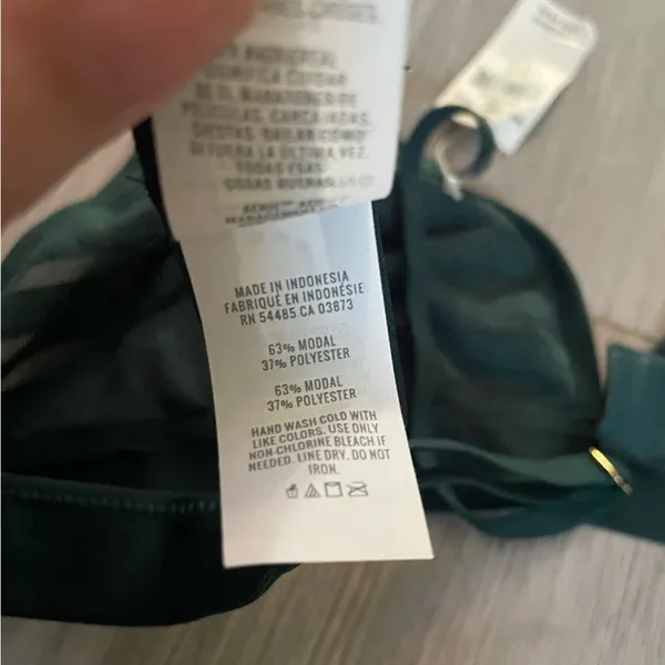 NWT AERIE VELVET STRIPE TRIANGLE BRALETTE Deep Forest Green size Medium - Image 7