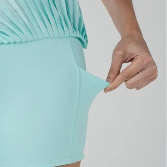 Lululemon Pleat To Street‎ II Teal Blue Spotted Skirt Size 2 - Image 8