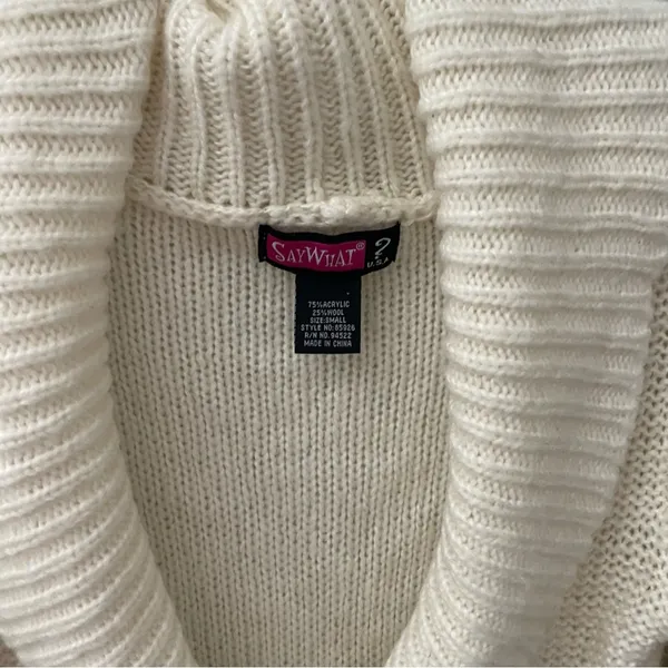 Y2K Cream Sweater Jacket Cardigan - Image 2