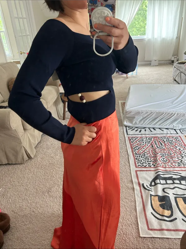 Zara beaded cut out top. Fits S. - Image 9