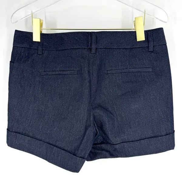 Express Stretch Twill Cuffed Shorts with Wide‎ Waistband Dark Navy Size 6 - Image 3