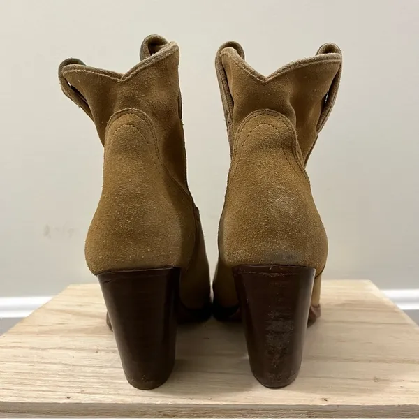 Frye‎ Ilana Beige Suede Leather Western Ankle Boot 7.5 - Image 4